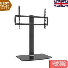 Stylish Tempered Glass TV Stand - Fits 40-86 Inch Screens with 5-Level Height