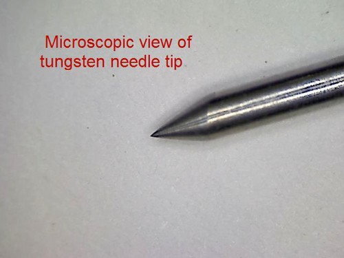 Tungsten cone tip embossing