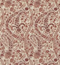 GP & J BAKER CURTAIN FABRIC 'BUKHARA PAISLEY - RED' 6.8 METRES - 100% LINEN