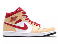 Nike air Jordan 1 mid - size uk 8.5 eur 43 " white onyx /light curry