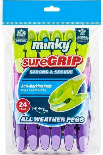 Minky suregrip pegs assorted - minky,