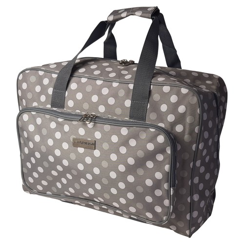 Sewing machine bag grey - grey, polka