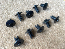 FORD TOP FRONT GRILLE ABOVE BUMPER PUSH IN FASTENERS 10X