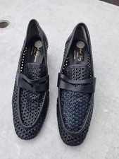 Robert Clergerie Paris Leather Woven Raffia Black Shoes Size UK 6 EU 39