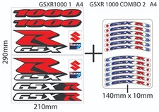 SUZUKI GSXR 1000 Manufacturer Logos & Wheel Rim Stickers Decals Kit Pack