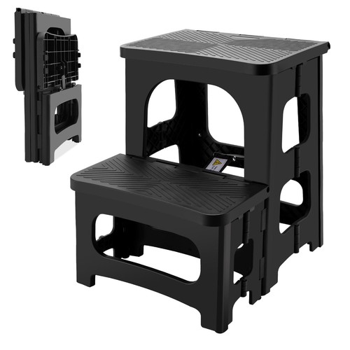 Folding step stool non slip - folding, 2-step