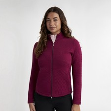 Green Lamb Ladies Full-Zip Textured Jacket in 'Deep Beet' Red