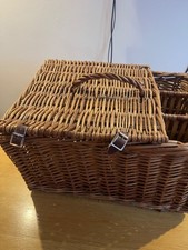 Picnic Hamper Wicker Basket  Wine Holder  Vintage 52 x 39 x 29 CMS CMS