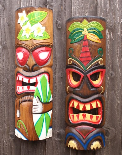 Tiki bar mask bundle - bundle, wooden