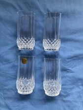GORGEOUS SET OF 4 x NEW CRISTAL D"ARQUES HIGHBALL FACETED  SIDES CRYSTAL GLASSE