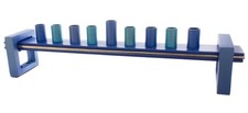 Aluminium Hanukkah Menorah 9 Candle Holders Blue Silver UK42375 Chanukah