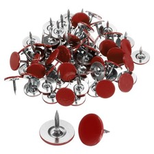60Pcs Upholstery Tacks, 11mmx10mm Flat Head Thumb Tack, Red