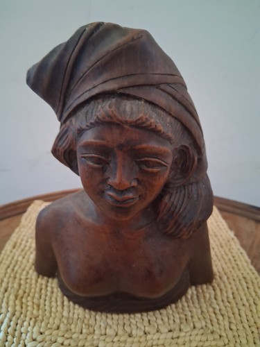 Hand carved woman - with, head