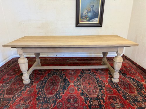 French raw oak refectory - raw, table