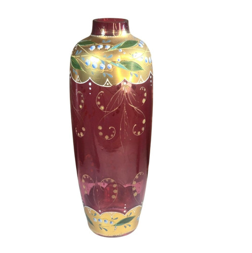 Antique moser cranberry art - moser,