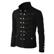 Officer Military Drummer Parade Jacket Gothic Punk Men Punk Jackets Casual Coat