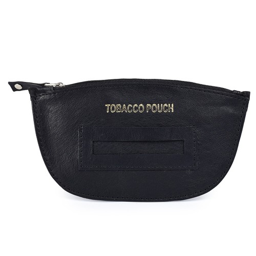 Leather tobacco pouch black - tobacco,