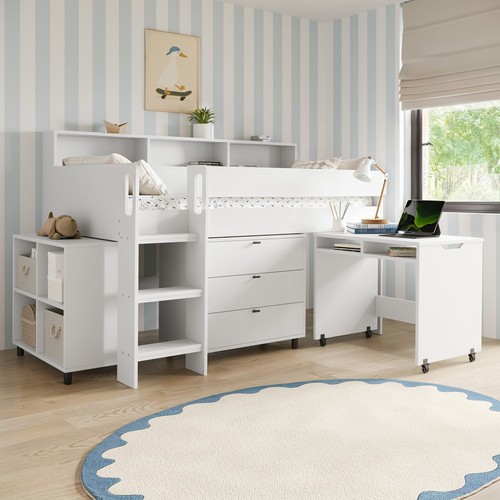 White mid sleeper cabin bed - sleeper,