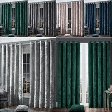 Crushed Velvet Curtains Pair