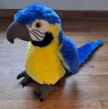 Blue & Gold Macaw Plush Soft Toy 30 cm Large Size by Ravensden