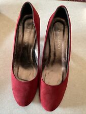 ARTIGIANO Ladies Size 7 Deep Red Suede wedge heel shoes 