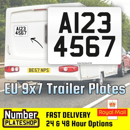 Trailer number plate white - eu,