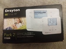 Drayton MiTime T720R RF Room Thermostat and Receiver 2-Wireless 2-Channel