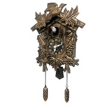 Brown Vintage Chiming Cuckoo Clock with Working Bird Flapping Volume Adjustable