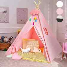 NEW 110CM Canvas Kids Teepee Star Wood Indian Tent Child In/Outdoor Play House