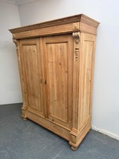 A Fabulous Victorian Antique Pine Combination Knockdown Wardrobe to Wax/Paint