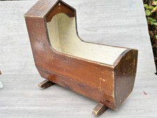 ANTIQUE  WOODEN DOLL CRADLE