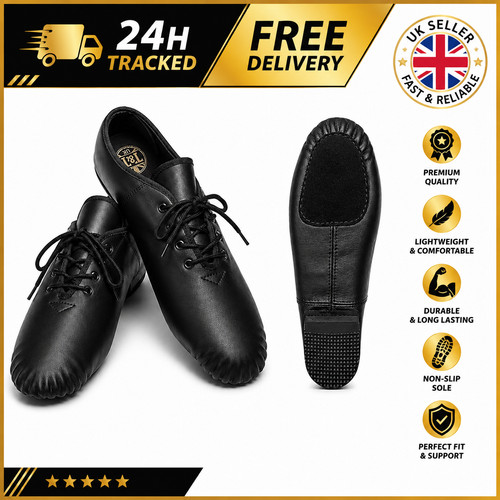Jazz dance shoes black leather - dance,