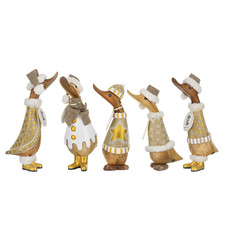 DCUK Gilded Caramel Christmas Wooden Ducklings Choice of Design Homeware Decor