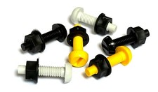 6 Vehicle Number Reg Plate Screws Bolts and Nuts Yellow White Black Fixing Kit