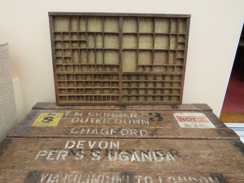Vintage wooden printers tray - wooden,