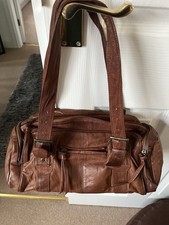 TOPSHOP Tan Genuine Leather Shoulder Bag Handbag Vgc