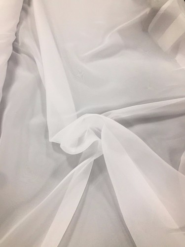 Polyester voile fabric white - fabric,