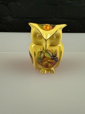 Aynsley Orchard Gold Owl 8 cm High Covered Lidded Trinket Pot