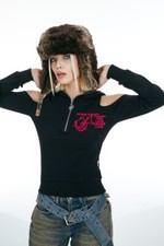 Punkyfish Cold Shoulder Hooded