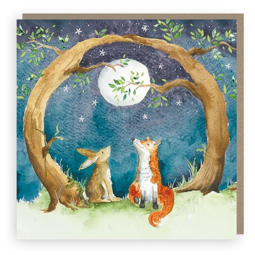 Fox hare greeting card - &,