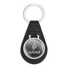 Saab PE Leather Keychain