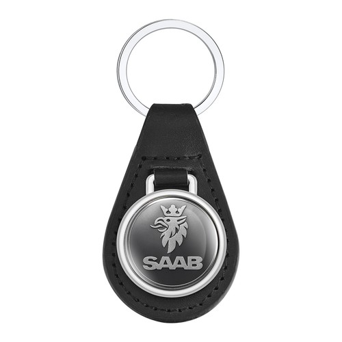 Saab leather keychain - saab,