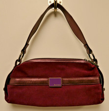 Aquascutum Suede Handbag Plum