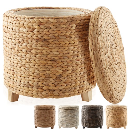 Round storage ottoman - round,
