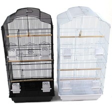 Metal Bird Cage Black or White Budgie Canary Parakeet Cockatiel Finch Lovebird