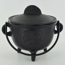 Cast Iron Cauldron Tree of Life Medium Witch Magic Accessory Wicca Potions 40178