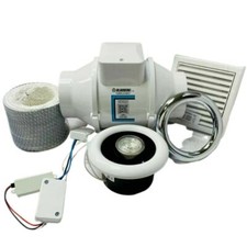 Blauberg Turbo-E Bathroom Shower Fan Kit 100mm with Timer & LED Light