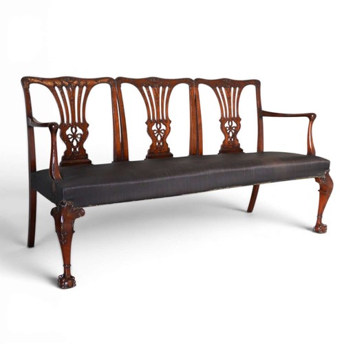 Edwardian mahogany seater - mahogany, 3‑seater