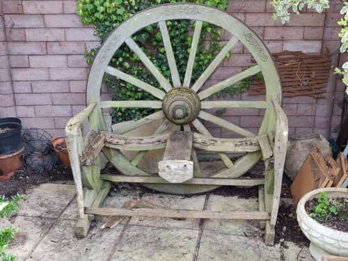 Vintage wooden cart - , wheel