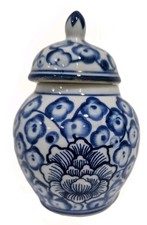 Vintage Blue & White Jar. Blue